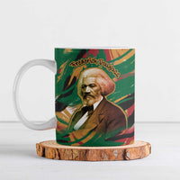 Frederick Douglass Ceramic Mug Green Abstract Design Civil Rights Leader Quote on Race and Humanity - Wonder Print Shop