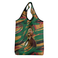 Frederick Douglass Grocery Bag Green Abstract Design Civil Rights Leader Quote on Race and Humanity - Wonder Print Shop