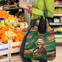 Frederick Douglass Grocery Bag Green Abstract Design Civil Rights Leader Quote on Race and Humanity - Wonder Print Shop