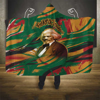 Frederick Douglass Hooded Blanket Green Abstract Design Civil Rights Leader Quote on Race and Humanity - Wonder Print Shop
