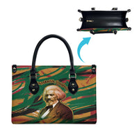 Frederick Douglass Leather Bag Green Abstract Design Civil Rights Leader Quote on Race and Humanity - Wonder Print Shop