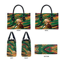 Frederick Douglass Leather Bag Green Abstract Design Civil Rights Leader Quote on Race and Humanity - Wonder Print Shop