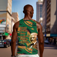 Frederick Douglass Men Tank Top Green Abstract Design Civil Rights Leader Quote on Race and Humanity - Wonder Print Shop