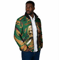 Frederick Douglass Padded Jacket Green Abstract Design Civil Rights Leader Quote on Race and Humanity - Wonder Print Shop