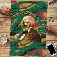 Frederick Douglass Puzzle Green Abstract Design Civil Rights Leader Quote on Race and Humanity - Wonder Print Shop