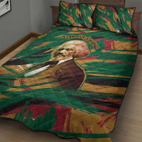 Frederick Douglass Quilt Bed Set Green Abstract Design Civil Rights Leader Quote on Race and Humanity - Wonder Print Shop