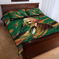 Frederick Douglass Quilt Bed Set Green Abstract Design Civil Rights Leader Quote on Race and Humanity - Wonder Print Shop