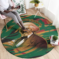Frederick Douglass Round Carpet Green Abstract Design Civil Rights Leader Quote on Race and Humanity - Wonder Print Shop