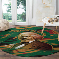 Frederick Douglass Round Carpet Green Abstract Design Civil Rights Leader Quote on Race and Humanity - Wonder Print Shop
