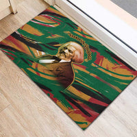 Frederick Douglass Rubber Doormat Green Abstract Design Civil Rights Leader Quote on Race and Humanity - Wonder Print Shop