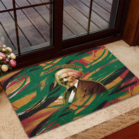 Frederick Douglass Rubber Doormat Green Abstract Design Civil Rights Leader Quote on Race and Humanity - Wonder Print Shop