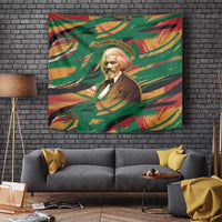 Frederick Douglass Tapestry Green Abstract Design Civil Rights Leader Quote on Race and Humanity - Wonder Print Shop