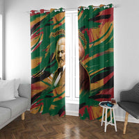 Frederick Douglass Window Curtain Green Abstract Design Civil Rights Leader Quote on Race and Humanity - Wonder Print Shop