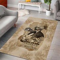 Frederick Douglass Area Rug Sepia Newspaper Collage Civil Rights March Historic Quote Design - Wonder Print Shop