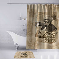 Frederick Douglass Bathroom Set Sepia Newspaper Collage Civil Rights March Historic Quote Design - Wonder Print Shop