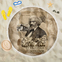 Frederick Douglass Beach Blanket Sepia Newspaper Collage Civil Rights March Historic Quote Design - Wonder Print Shop
