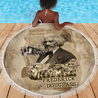 Frederick Douglass Beach Blanket Sepia Newspaper Collage Civil Rights March Historic Quote Design - Wonder Print Shop