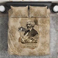 Frederick Douglass Bedding Set Sepia Newspaper Collage Civil Rights March Historic Quote Design - Wonder Print Shop