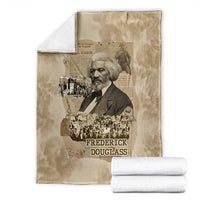 Frederick Douglass Blanket Sepia Newspaper Collage Civil Rights March Historic Quote Design - Wonder Print Shop