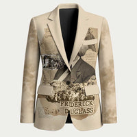 Frederick Douglass Blazer Sepia Newspaper Collage Civil Rights March Historic Quote Design - Wonder Print Shop