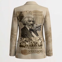 Frederick Douglass Blazer Sepia Newspaper Collage Civil Rights March Historic Quote Design - Wonder Print Shop