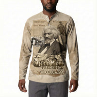 Frederick Douglass Button Sweatshirt Sepia Newspaper Collage Civil Rights March Historic Quote Design