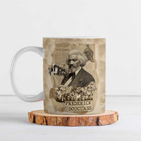 Frederick Douglass Ceramic Mug Sepia Newspaper Collage Civil Rights March Historic Quote Design - Wonder Print Shop