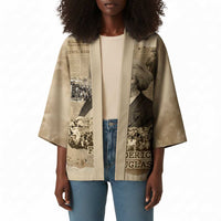 Frederick Douglass Kimono Sepia Newspaper Collage Civil Rights March Historic Quote Design - Wonder Print Shop