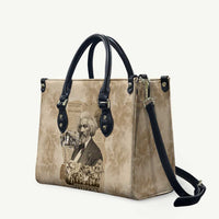 Frederick Douglass Leather Bag Sepia Newspaper Collage Civil Rights March Historic Quote Design - Wonder Print Shop