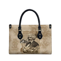 Frederick Douglass Leather Bag Sepia Newspaper Collage Civil Rights March Historic Quote Design - Wonder Print Shop