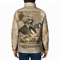 Frederick Douglass Padded Jacket Sepia Newspaper Collage Civil Rights March Historic Quote Design - Wonder Print Shop