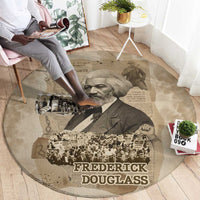 Frederick Douglass Round Carpet Sepia Newspaper Collage Civil Rights March Historic Quote Design - Wonder Print Shop
