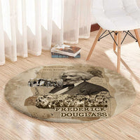 Frederick Douglass Round Carpet Sepia Newspaper Collage Civil Rights March Historic Quote Design - Wonder Print Shop