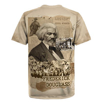 Frederick Douglass Rugby Jersey Sepia Newspaper Collage Civil Rights March Historic Quote Design TS04