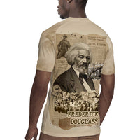 Frederick Douglass Rugby Jersey Sepia Newspaper Collage Civil Rights March Historic Quote Design TS04