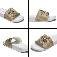 Frederick Douglass Slide Sandals Sepia Newspaper Collage Civil Rights March Historic Quote Design - Wonder Print Shop
