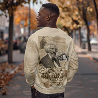 Frederick Douglass Sweatshirt Sepia Newspaper Collage Civil Rights March Historic Quote Design - Wonder Print Shop