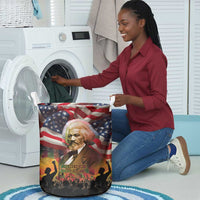 Frederick Douglass Laundry Basket American Flag Background Powerful Quote Build Strong Children Civil Rights Tribute - Wonder Print Shop