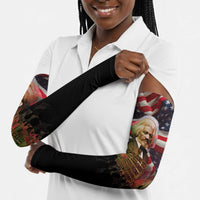 Frederick Douglass Arm Sleeves American Flag Background Powerful Quote Build Strong Children Civil Rights Tribute - Wonder Print Shop