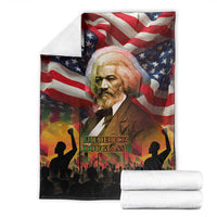 Frederick Douglass Blanket American Flag Background Powerful Quote Build Strong Children Civil Rights Tribute - Wonder Print Shop