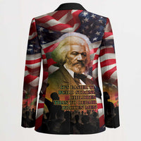 Frederick Douglass Blazer American Flag Background Powerful Quote Build Strong Children Civil Rights Tribute - Wonder Print Shop