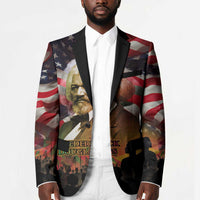 Frederick Douglass Blazer American Flag Background Powerful Quote Build Strong Children Civil Rights Tribute - Wonder Print Shop