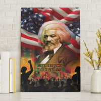 Frederick Douglass Canvas Wall Art American Flag Background Powerful Quote Build Strong Children Civil Rights Tribute - Wonder Print Shop