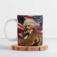 Frederick Douglass Ceramic Mug American Flag Background Powerful Quote Build Strong Children Civil Rights Tribute - Wonder Print Shop