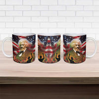 Frederick Douglass Ceramic Mug American Flag Background Powerful Quote Build Strong Children Civil Rights Tribute - Wonder Print Shop