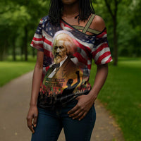 Frederick Douglass Cross Shoulder Shirt American Flag Background Powerful Quote Build Strong Children Civil Rights Tribute - Wonder Print Shop
