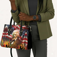 Frederick Douglass Leather Bag American Flag Background Powerful Quote Build Strong Children Civil Rights Tribute - Wonder Print Shop