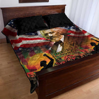Frederick Douglass Quilt Bed Set American Flag Background Powerful Quote Build Strong Children Civil Rights Tribute - Wonder Print Shop