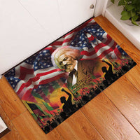 Frederick Douglass Rubber Doormat American Flag Background Powerful Quote Build Strong Children Civil Rights Tribute - Wonder Print Shop