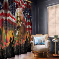 Frederick Douglass Window Curtain American Flag Background Powerful Quote Build Strong Children Civil Rights Tribute - Wonder Print Shop